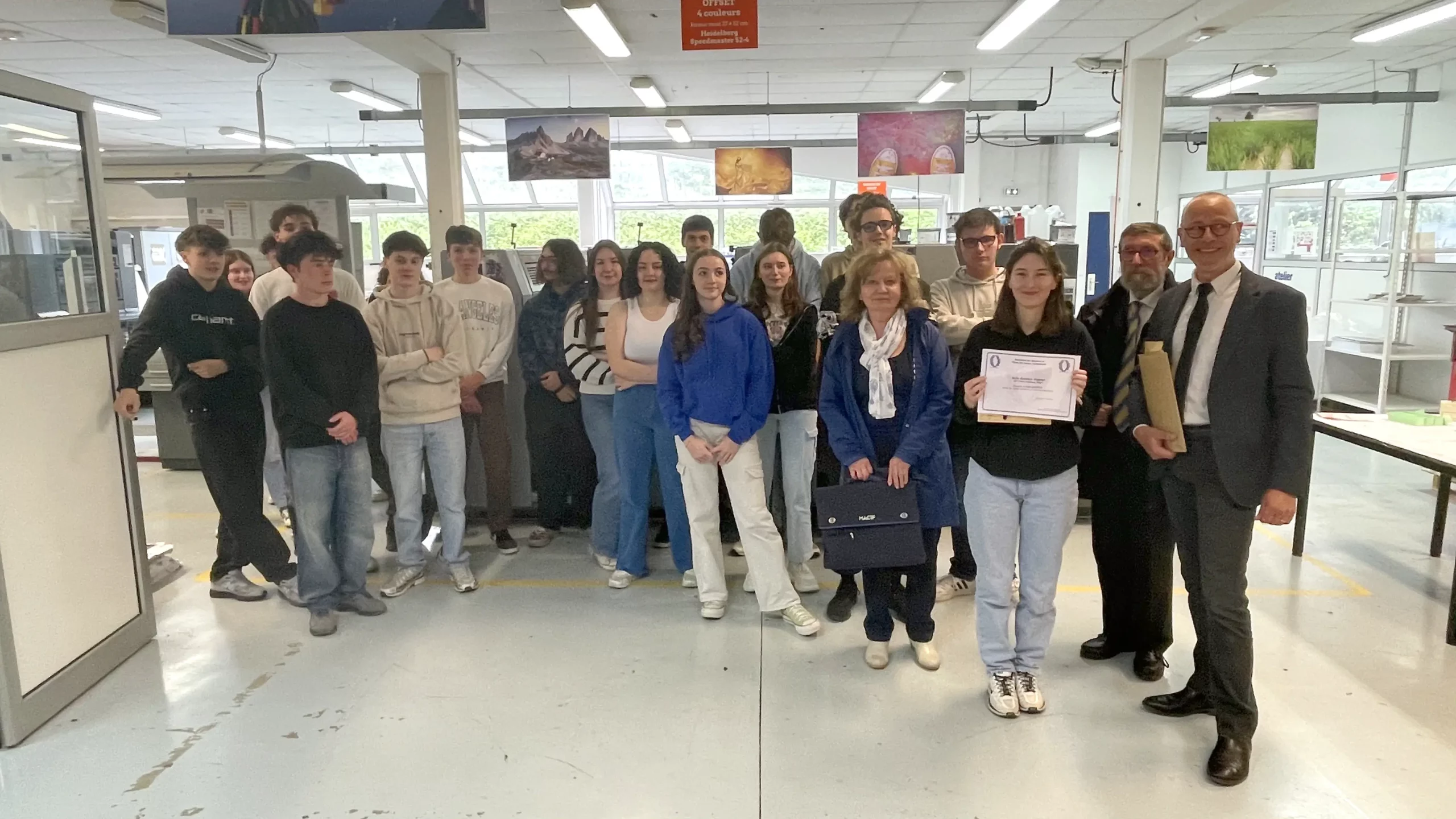 Classe de la lauréate du Prix Vignot pour le lycée Léonard-de-Vinci de Mayenne